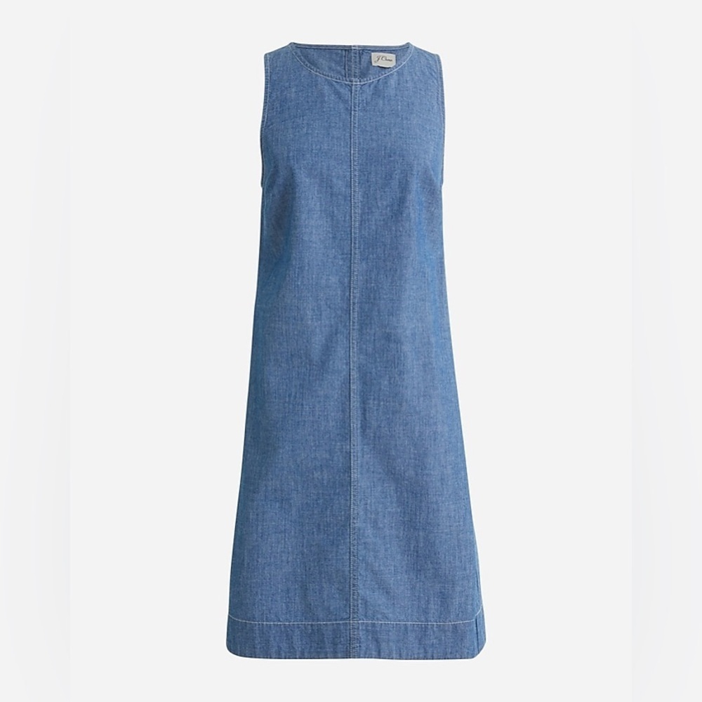 J Crew Button-back chambray shift dress AW338 S
